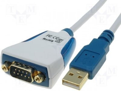 Кабелен модул US232R-100-BLK Модул: кабелен интегриран; кабел; D-Sub 9pin, USB A; 1m